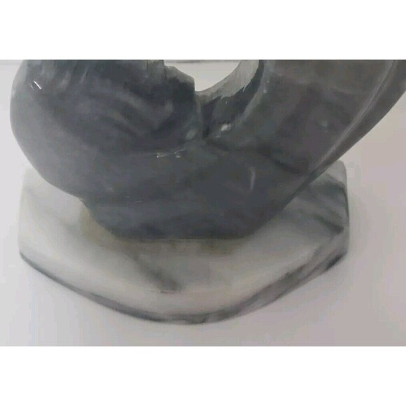 Carved Gray Stone Mother Madonna & Child Figurine Religious Statue W/Base 5.25" - Picture 2 of 9